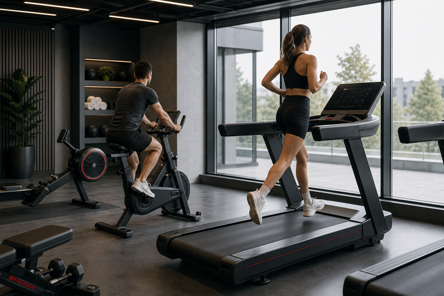 People training on PXR cardio equipment